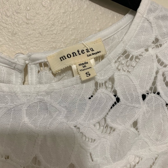 Monteau | White Lace Mini Dress - Picture 5 of 6